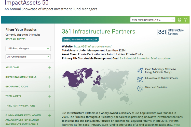 ImpactAssets 50 Impact Investment Fund Mgr Showcase